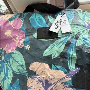 ALOHA Day Tripper Collection Floral Bag with Green and Purple Accents